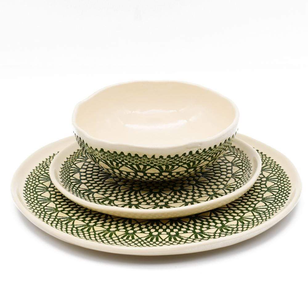 Assiette "Renda" verte - 20cm