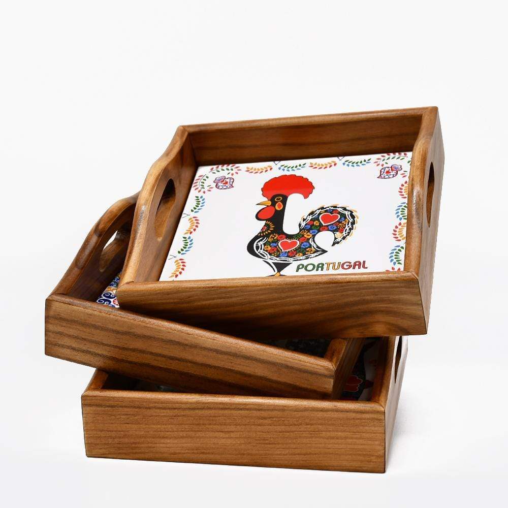 Plateau en bois et Azulejos - 17cm