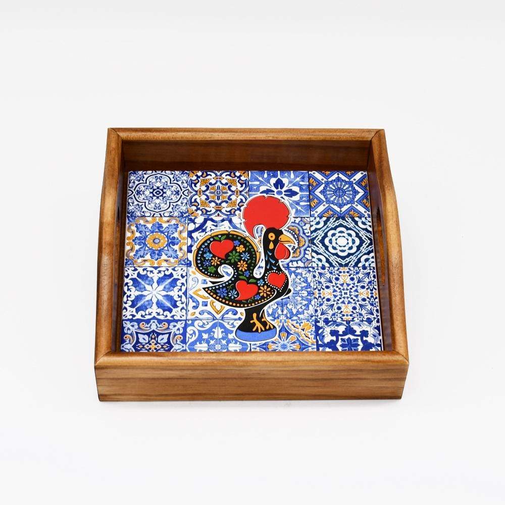 Plateau en bois et Azulejos - 17cm