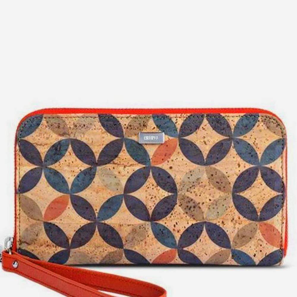 Grand portefeuille en liège "Circles"