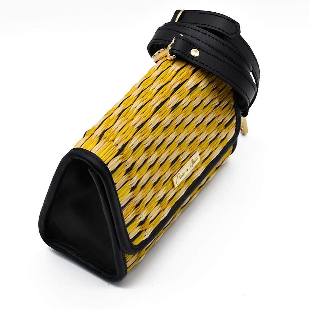 Sac à main en cuir et jonc noir I Tendance portugaise Sac en cuir et jonc