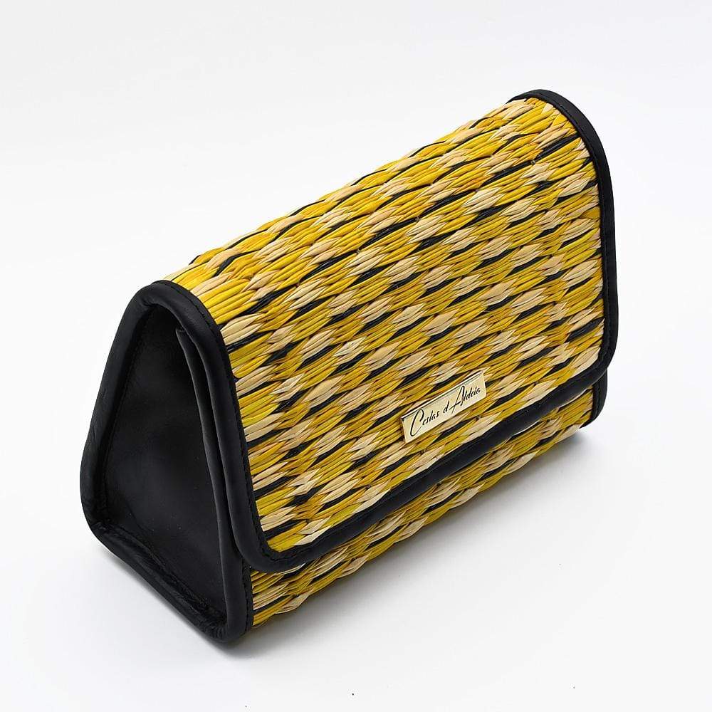 Sac à main en cuir et jonc noir I Tendance portugaise Sac en cuir et jonc