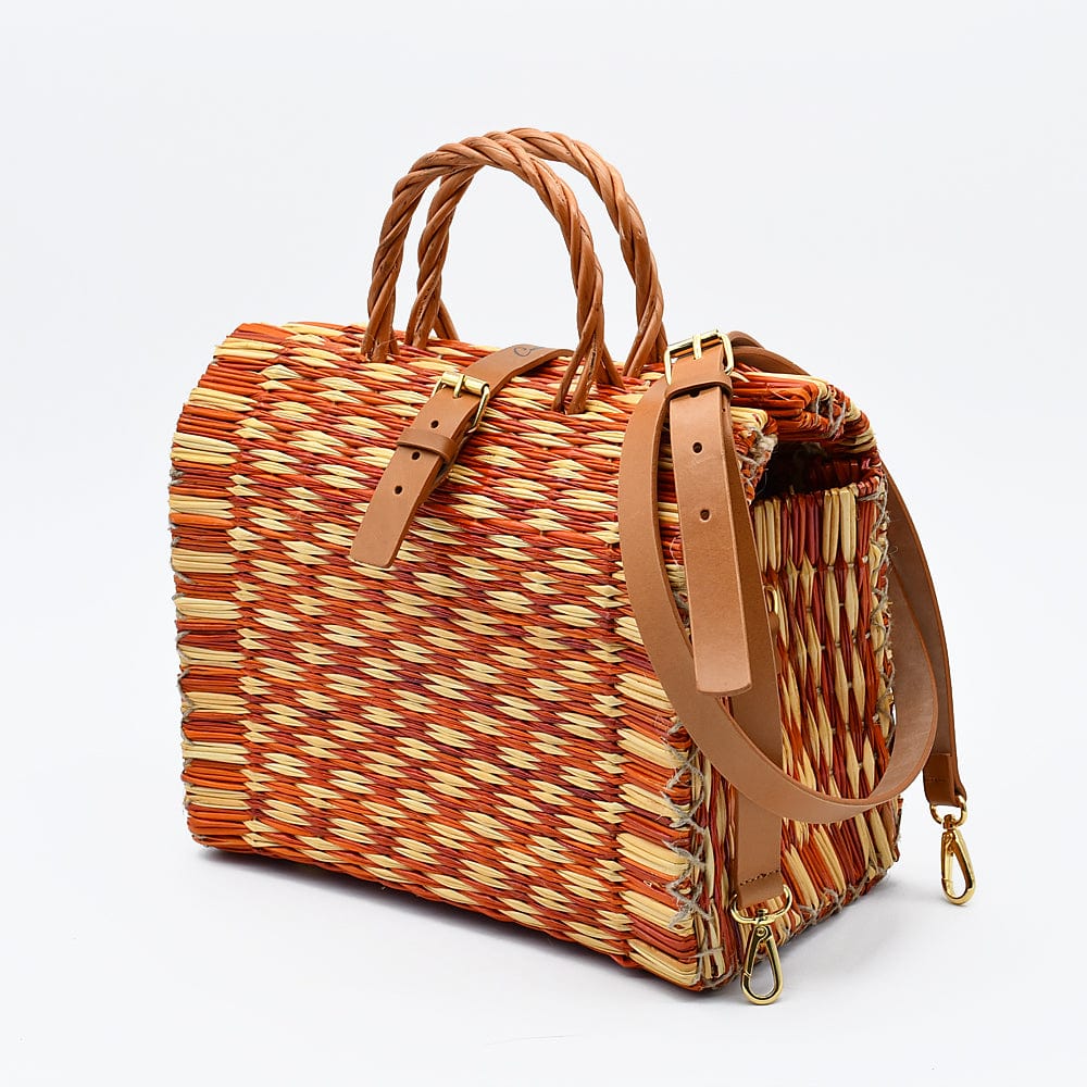 Sac cabas en jonc I Jaune I Boutique Luisa Paixao #Sac cabas en jonc 26cm - Ocre & Naturel