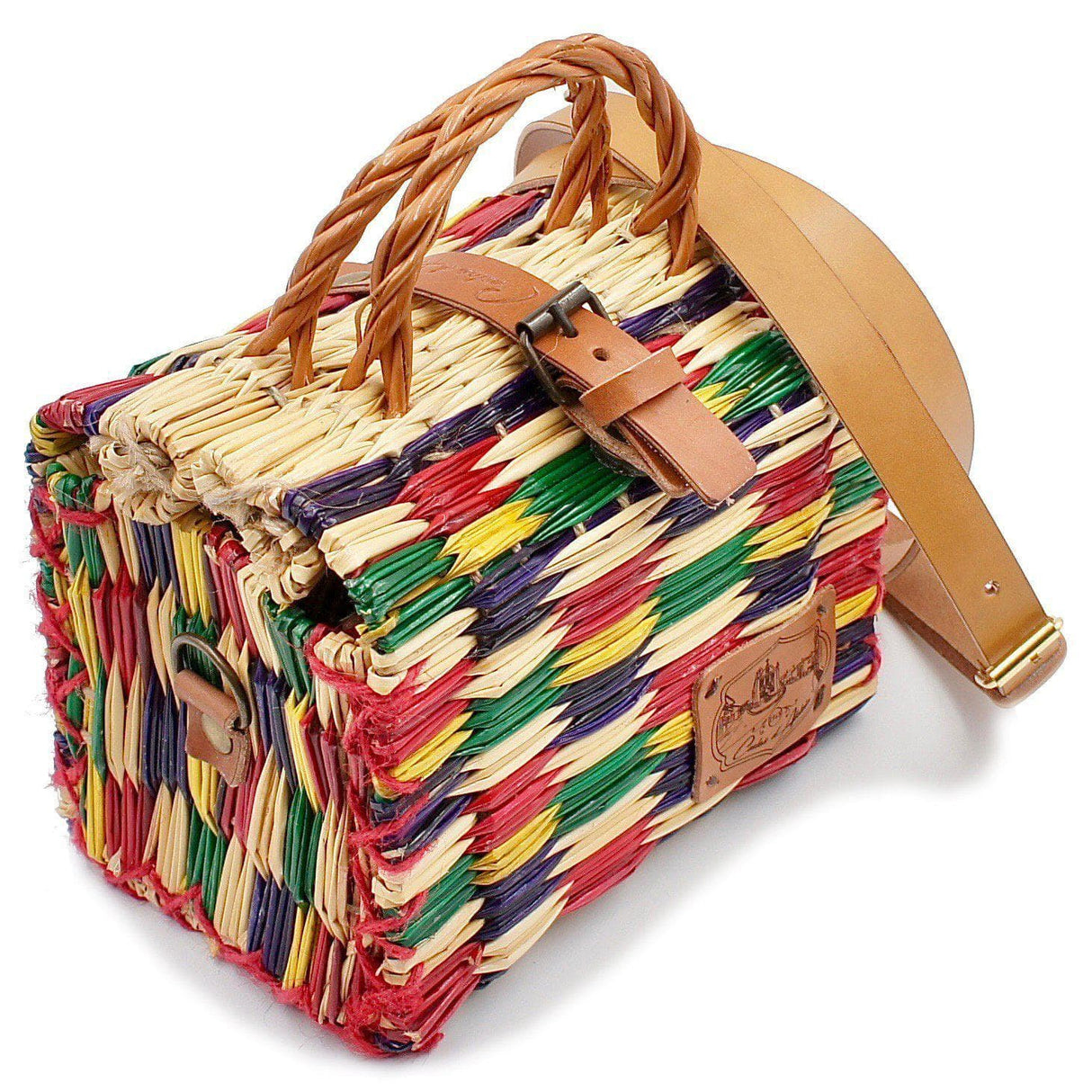 Sac cabas en osier (jonc) 18cm - Multicolore