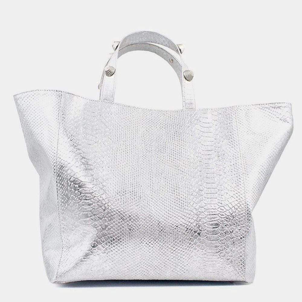 Sac cabas en liège gaufré Argent