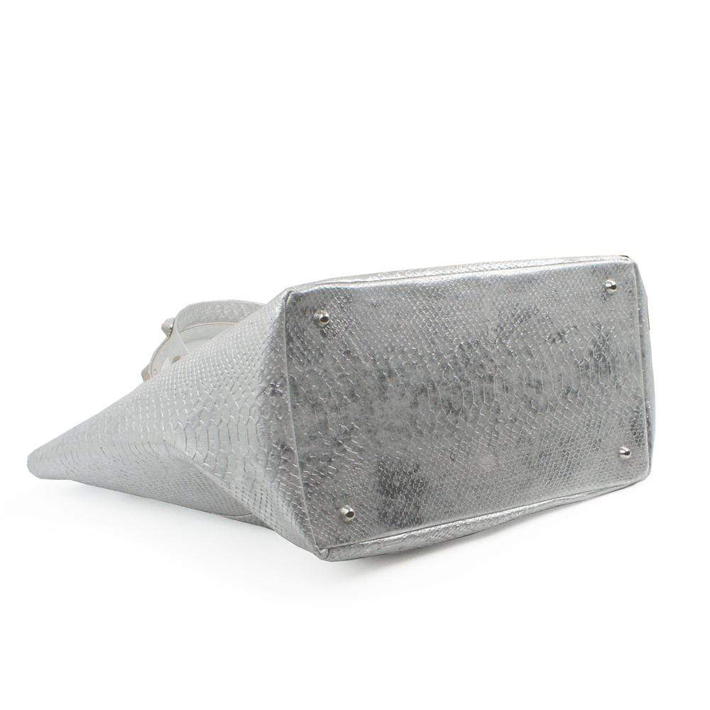 Sac cabas en liège gaufré Argent