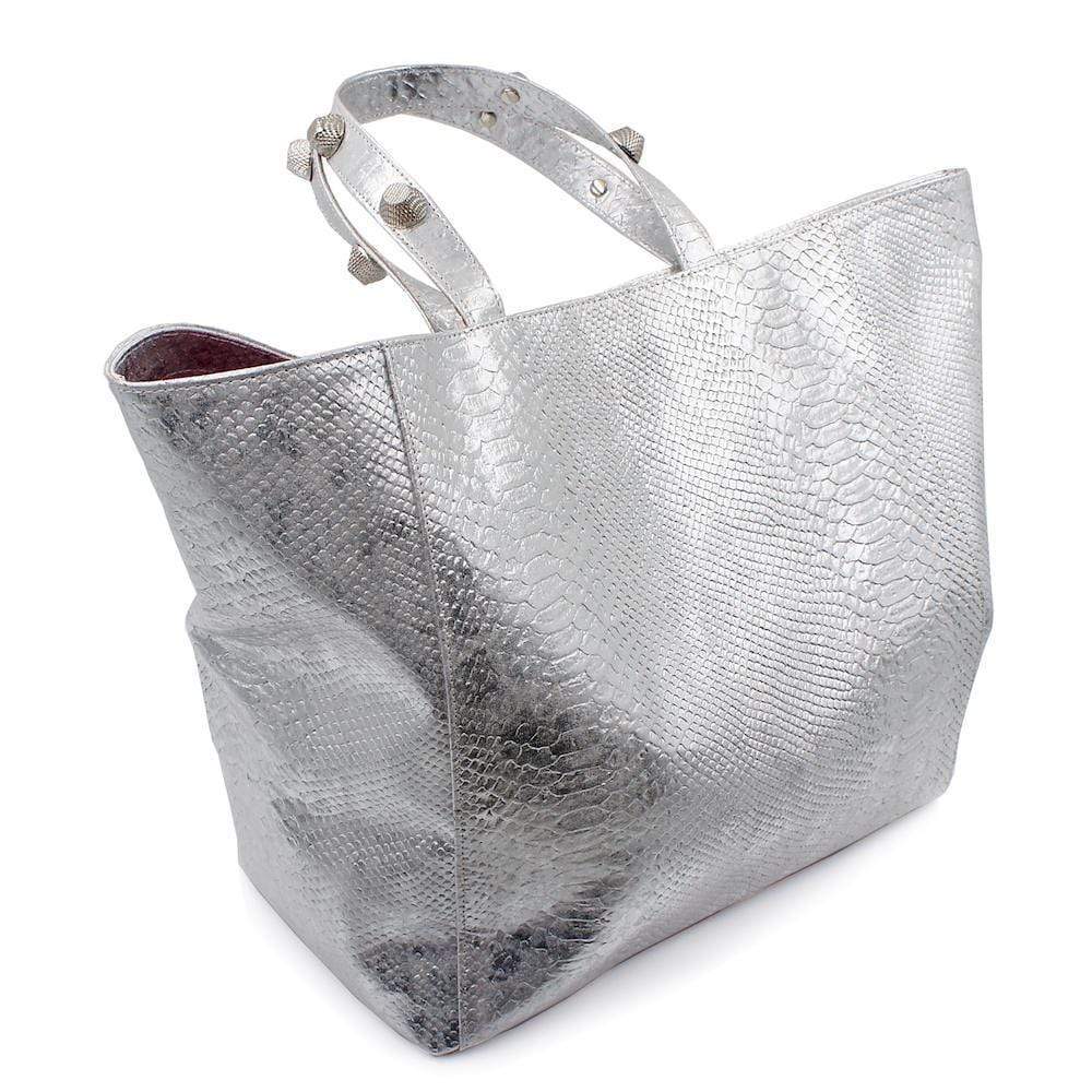 Sac cabas en liège gaufré Argent