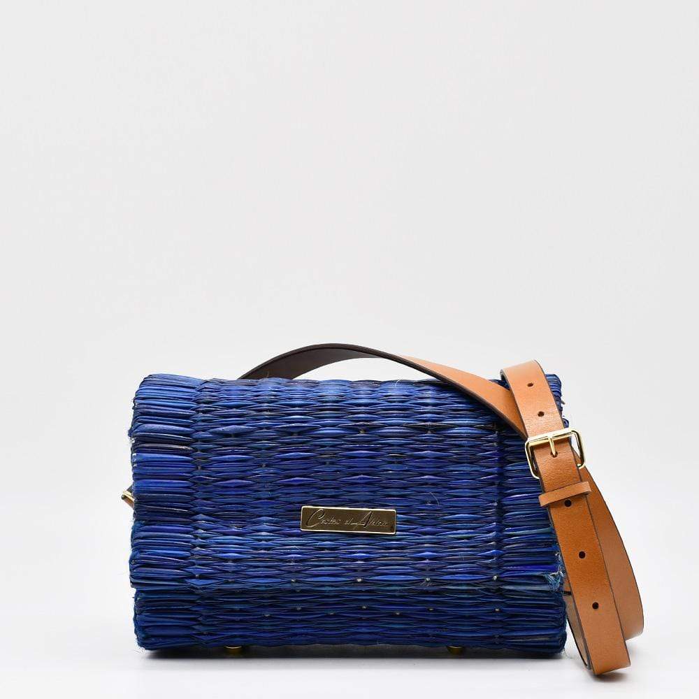 Reed clutch Bag - 22cm - Blue