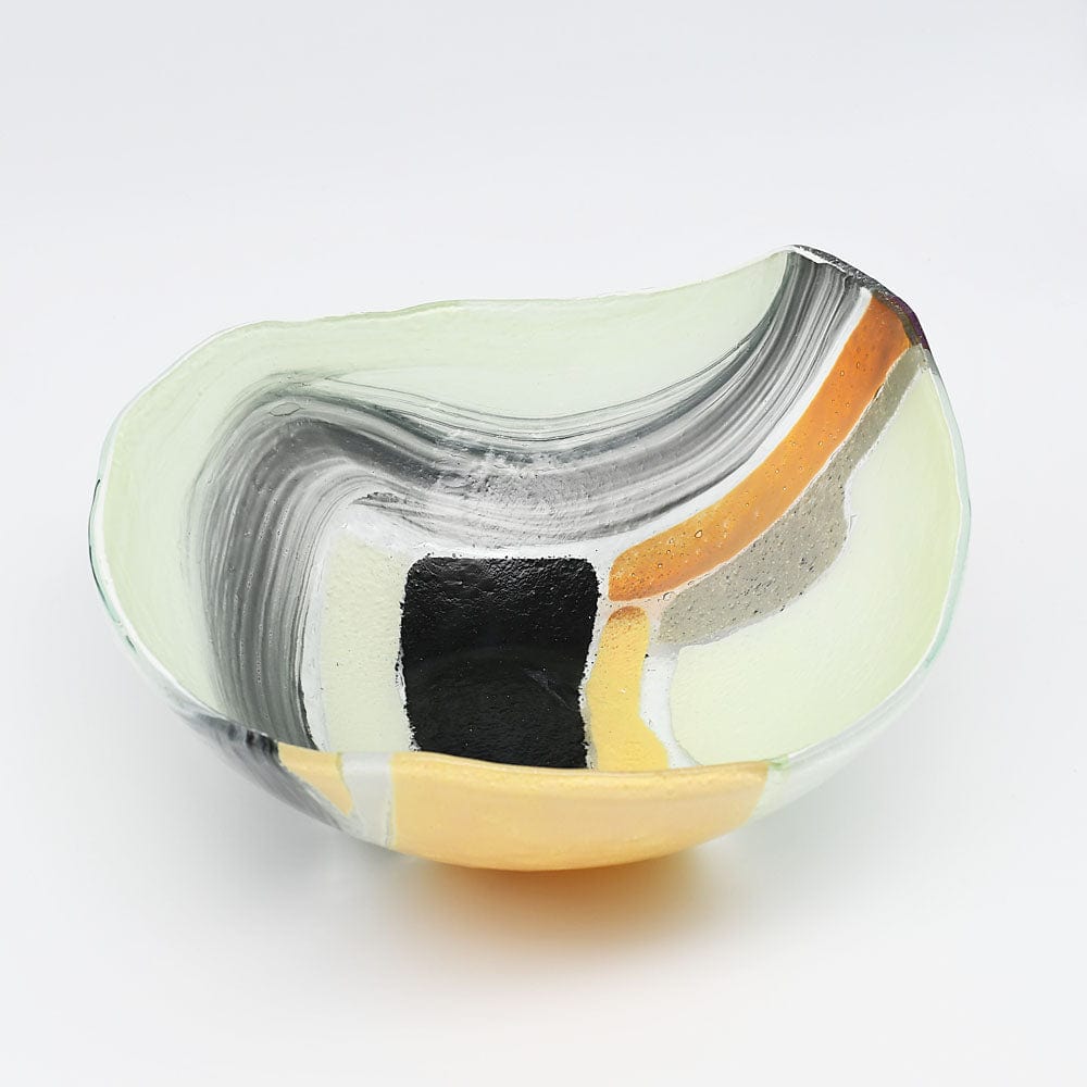 Saladier en verre bleu I Artisanat portugais Saladier en verre "Marinha Grande" 28cm -