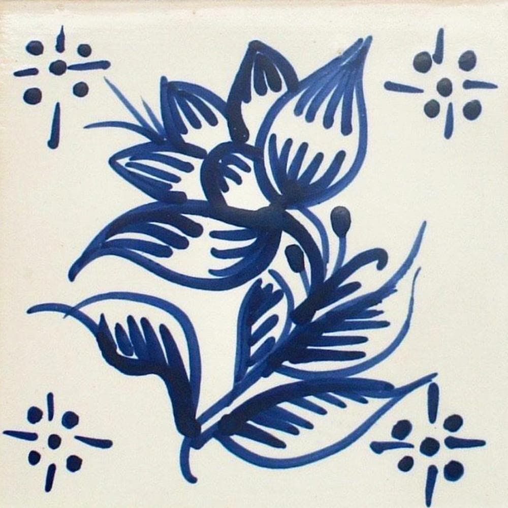 Figura Avulsa Flor I Azulejo 14x14cm