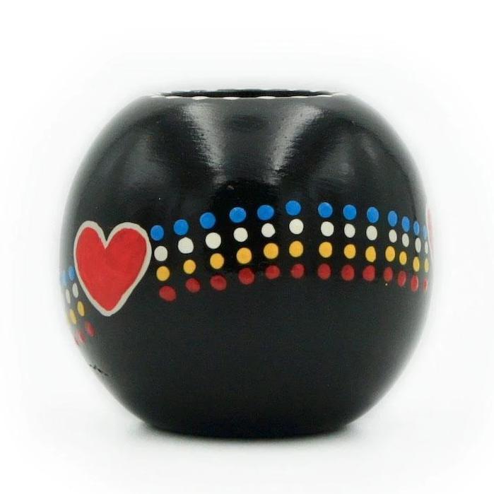 Support à bougie en bois peint