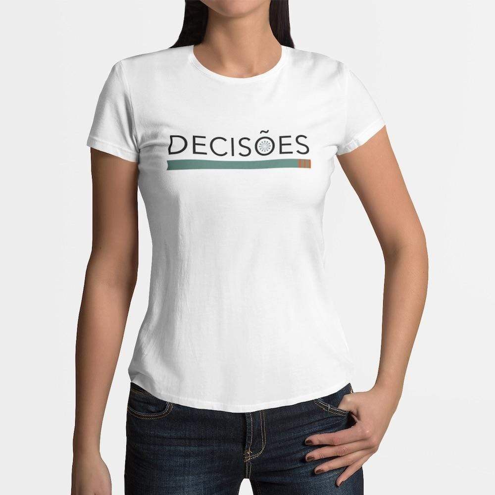 Tee-shirt femme "Decisões" - Blanc