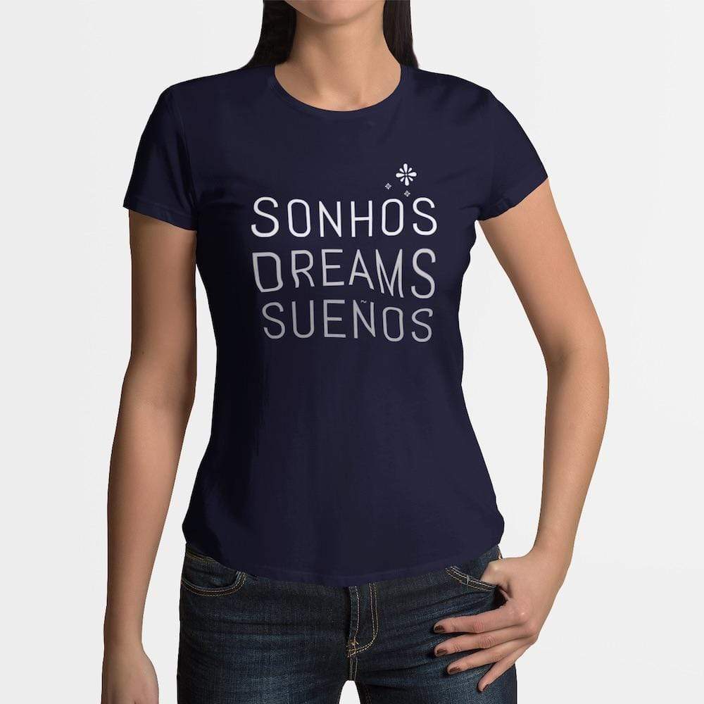 Tee-shirt femme "Sonhos" - Bleu marine