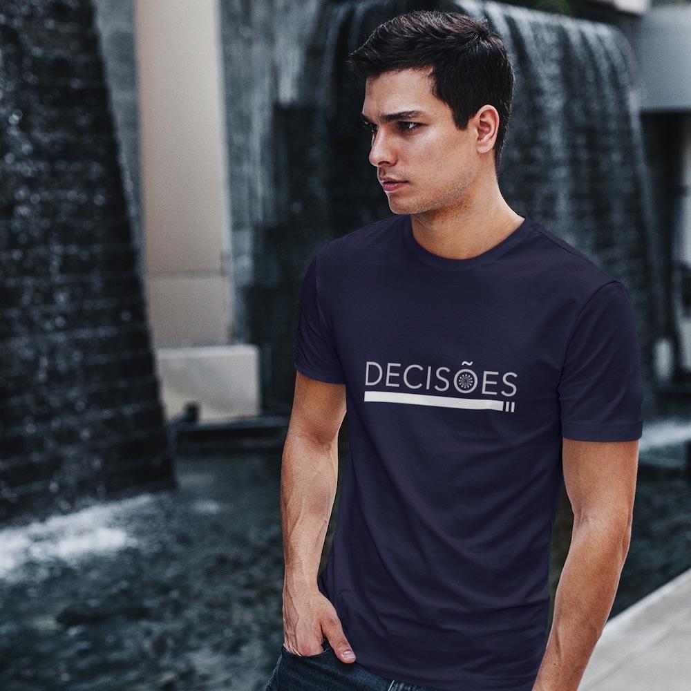 Tee-shirt unisexe "Decisões" - Bleu