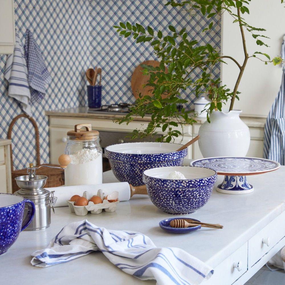 Taca cozinha 24 abbey azul branco