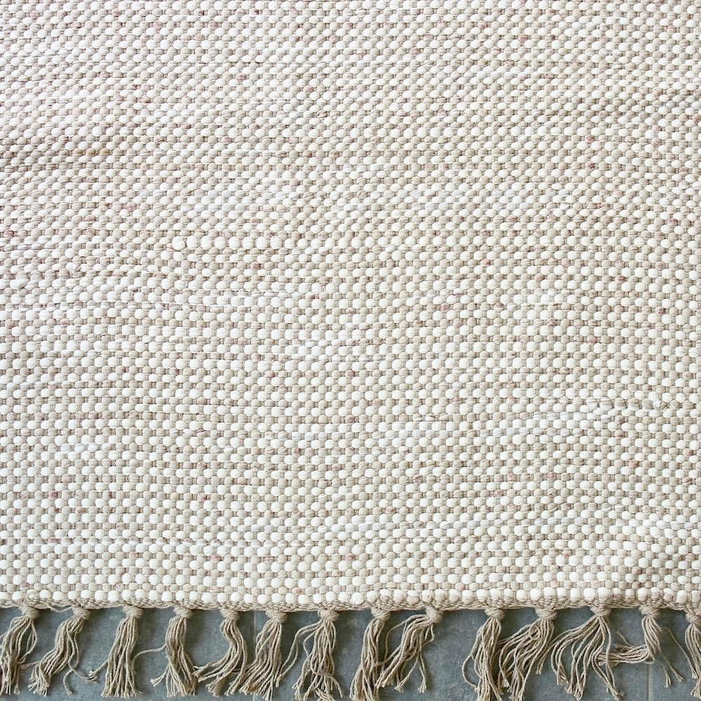 Tapis en coton 140x70 - Beige et blanc