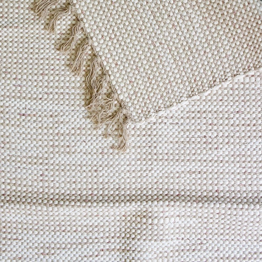 Tapis en coton 140x70 - Beige et blanc