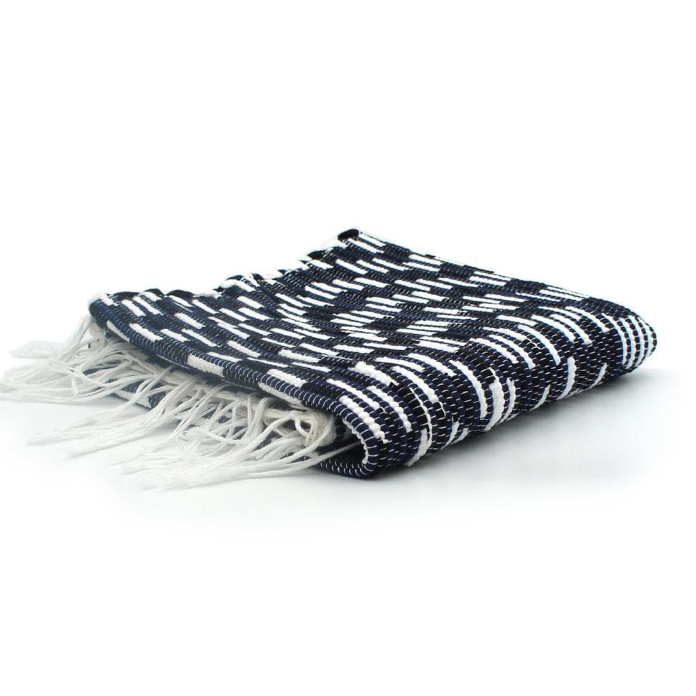 Tapis coton 100x50 Bleu et blanc