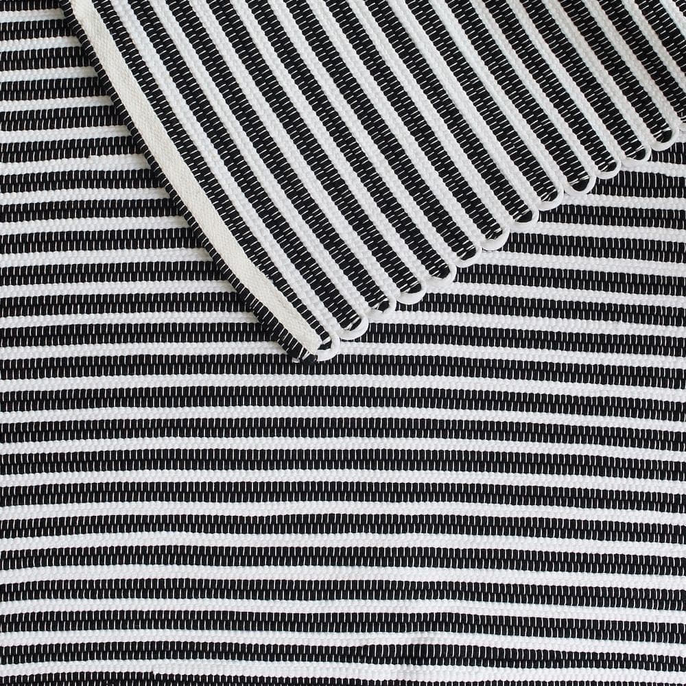 Tapis en coton 300x50 - Noir et Blanc