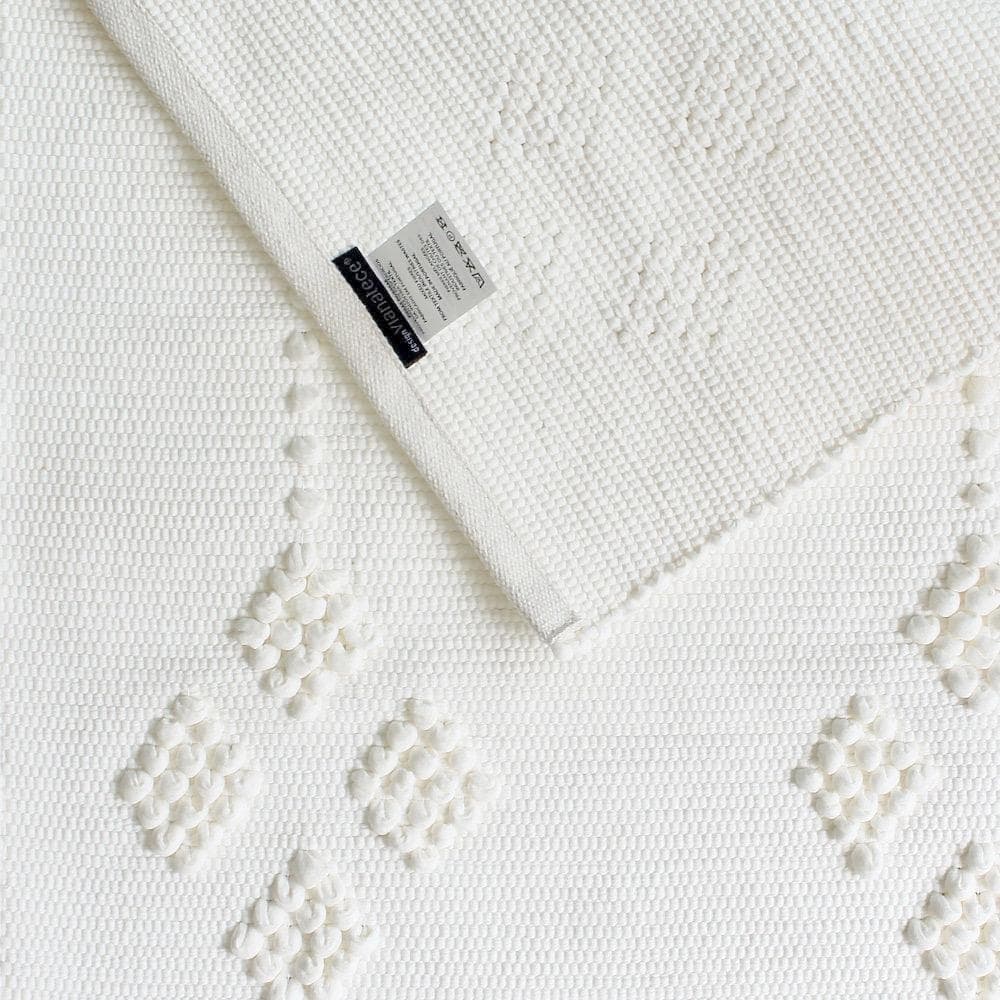 Tapis de salle de bain coton 100x50 - Blanc cassé