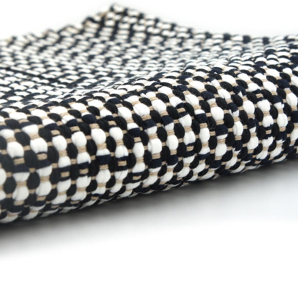 Tapis en coton 140x70 - Noir et beige