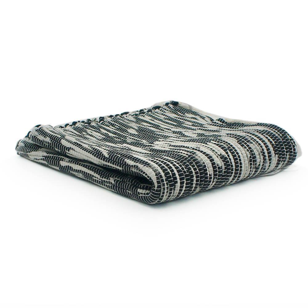 Tapis coton 100x50 Noir et gris