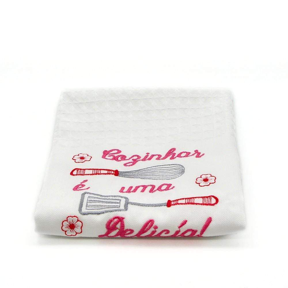 Torchon de cuisine brodé "Delicia"