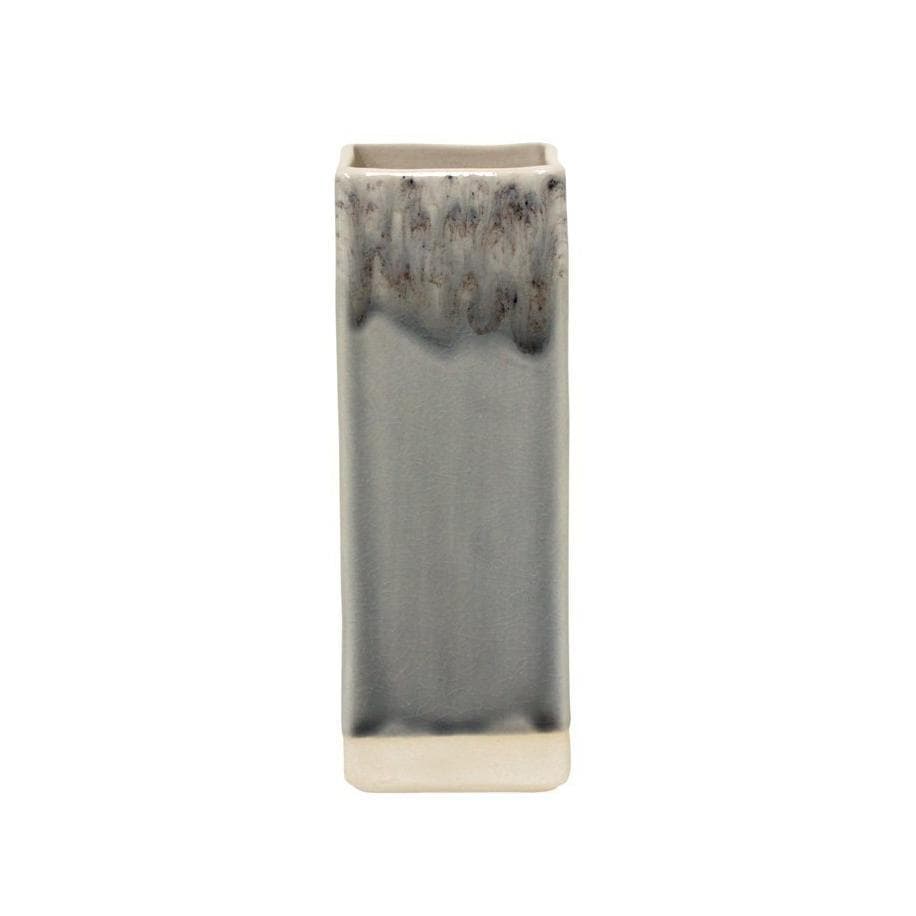 Madeira I Fine Stoneware square vase - Grey