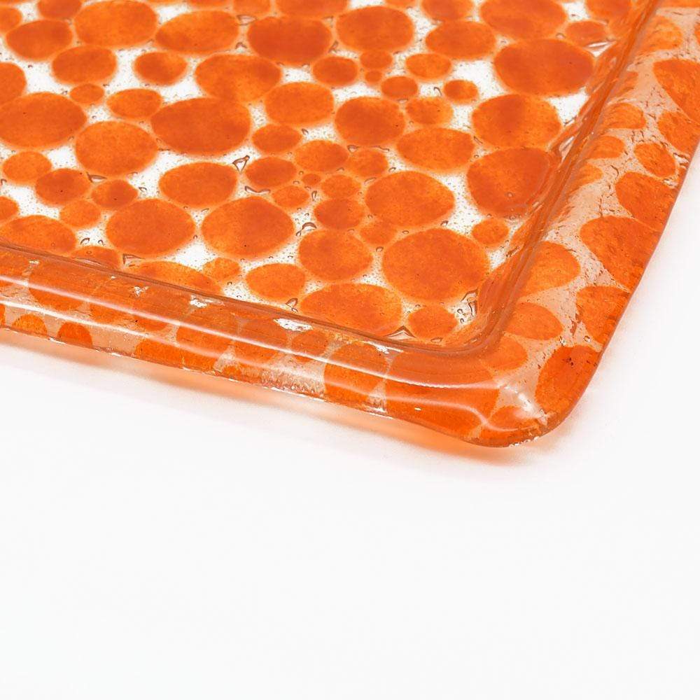 Vase en verre de Marinha Grande I Artisanat portugais Plateau en verre orange