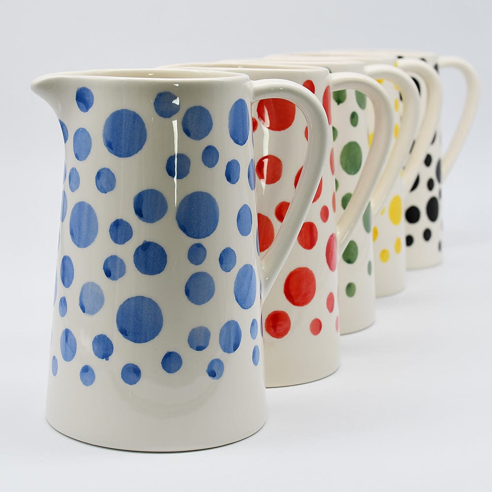 Vase unique en céramique Bleue cobalt Carafe à pois en céramique - Noire