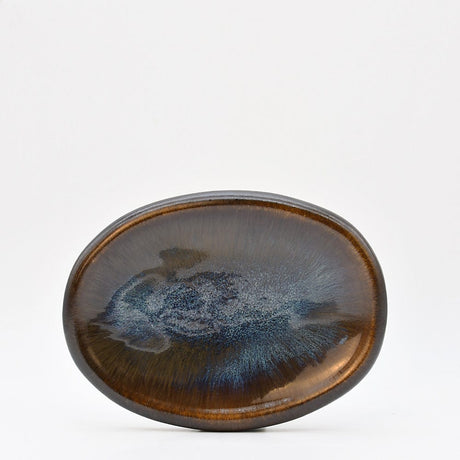 Assiette à entrée en grès marron portugais Plat en grès Onyx - 26cm