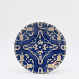 Assiette à entrée ou dessert en grès bleu aux motifs azulejos Assiette en grés "Éléments" 16cm - Lot de 4