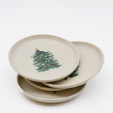 Assiette à entrée ou dessert en grès pour noël Assiettes en grés "Éléments" 16cm - Lot de 4