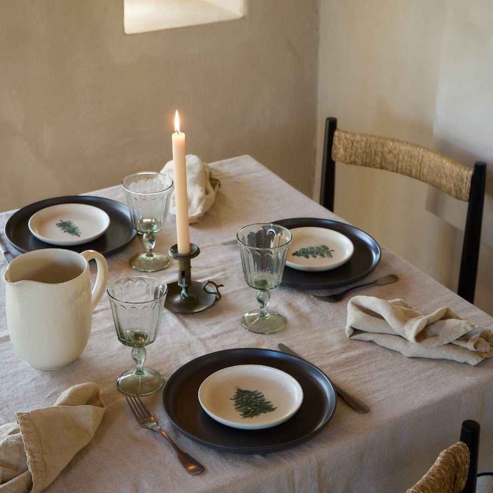 Assiette à entrée ou dessert en grès pour noël Assiettes en grés "Éléments" 16cm - Lot de 4