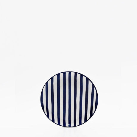 Assiette à pain rayée bleue et blanche I Vaisselle du Portugal en ligne Assiette rayée "Costa Nova Mar" 15cm - Bleue