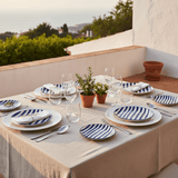 Assiette à pain rayée bleue et blanche I Vaisselle du Portugal en ligne Assiette rayée "Costa Nova Mar" 15cm - Bleue