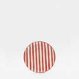 Assiette à pain rayée rouge et blanche I Vaisselle du Portugal en ligne Assiette rayée "Costa Nova Mar" 15cm - Rouge