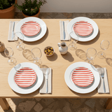 Assiette à pain rayée rouge et blanche I Vaisselle du Portugal en ligne Assiette rayée "Costa Nova Mar" 15cm - Rouge
