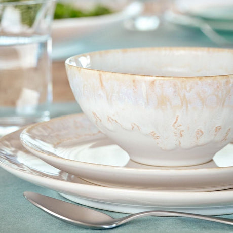 Assiette blanche en grès 22cm  Assiette en grès "Taormina" 21cm - Blanche