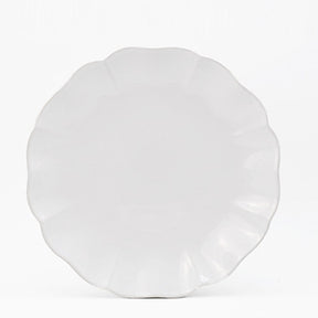 Assiette blanche en grès I Vaisselle du Portugal Assiette en grès fin "Rosa" 28cm - Blanc