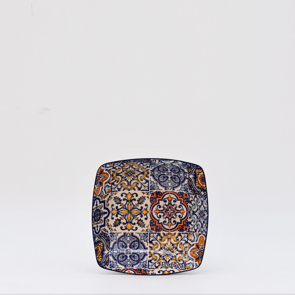 Assiette creuse en céramique du Portugal  I Vente en ligne Petit plat creux "Azulejos" - Jaune