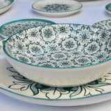 Assiette creuse en céramique motifs azulejos verts version 1 Assiette creuse en céramique "Padrão" - Verte