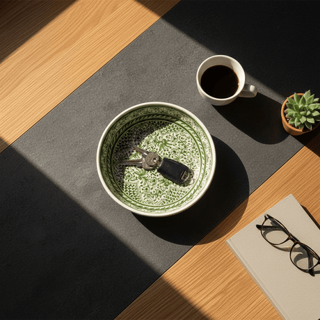 Assiette creuse verte en céramique de Coimbra - 22cm Assiette creuse en céramique de Coimbra - 20cm