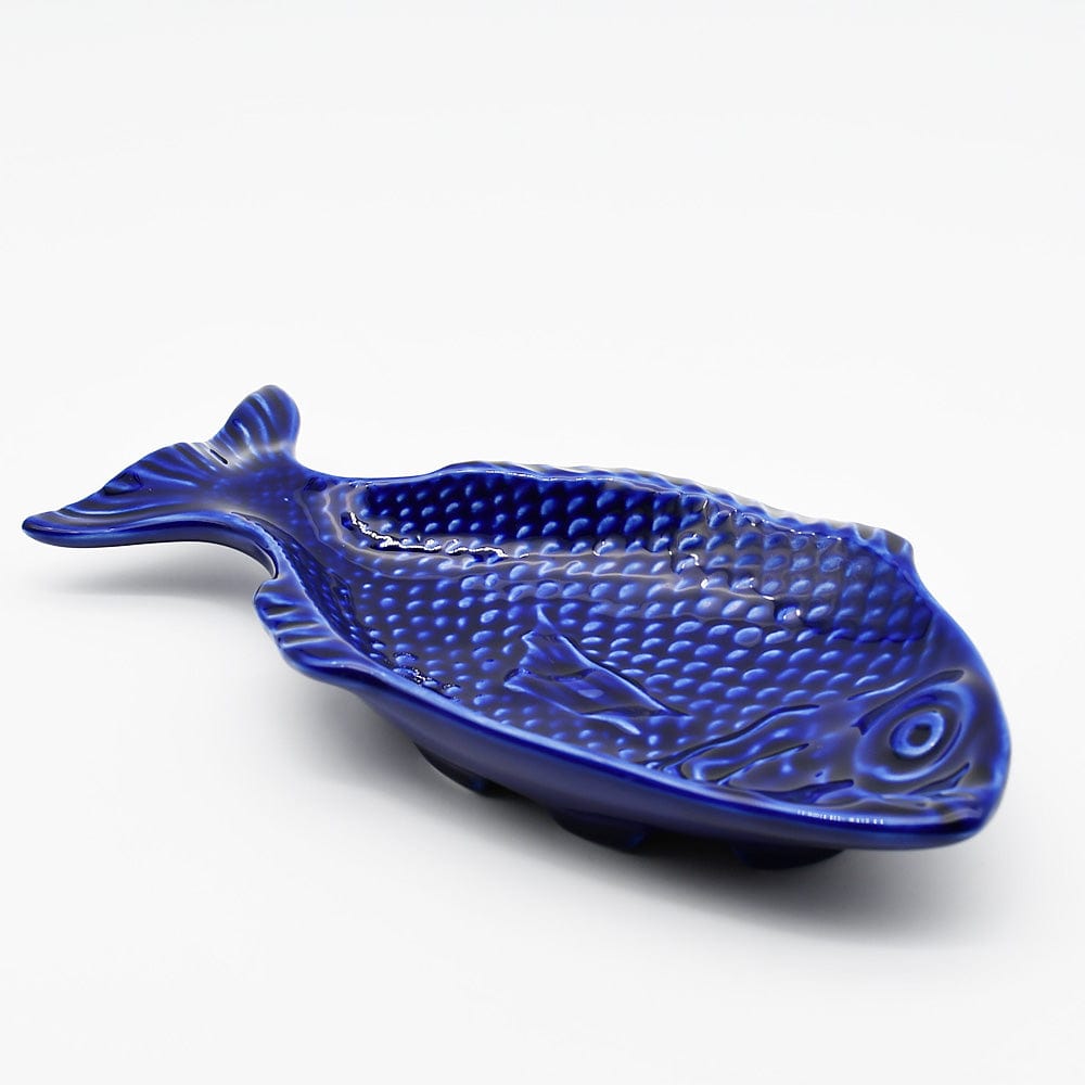 Assiette en céramique bleue en forme de poisson Assiette en céramique en forme de poisson - Bleue 25cm