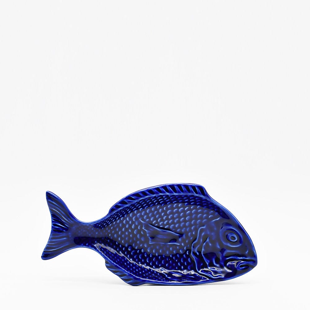 Assiette en céramique bleue en forme de poisson Assiette en céramique en forme de poisson - Bleue 25cm