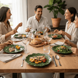 Assiette en céramique portugaise Assiette en céramique "Folha" verte - 27cm