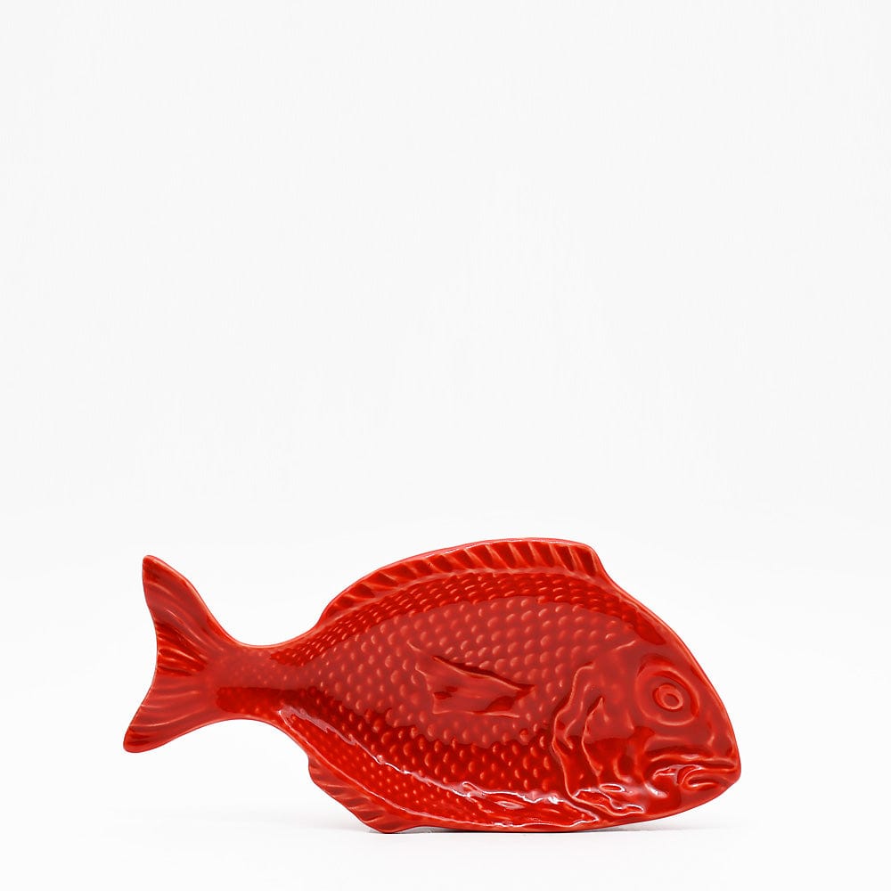 Assiette en céramique rouge en forme de poisson Assiette en céramique en forme de poisson - Rouge 25cm
