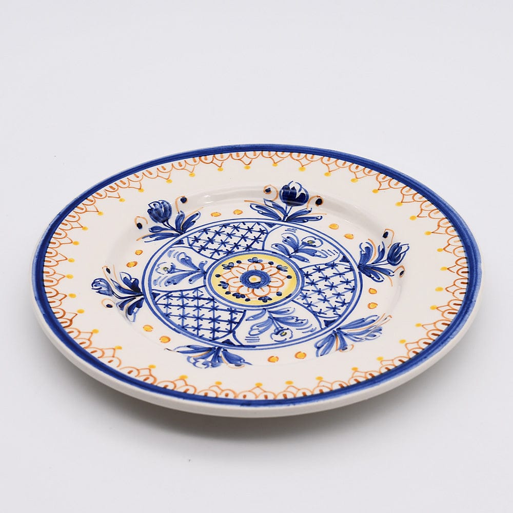 Assiette en céramique traditionnelle de Portugal  I Jaune 25cm Assiette en céramique "Tradicional" - 22 cm