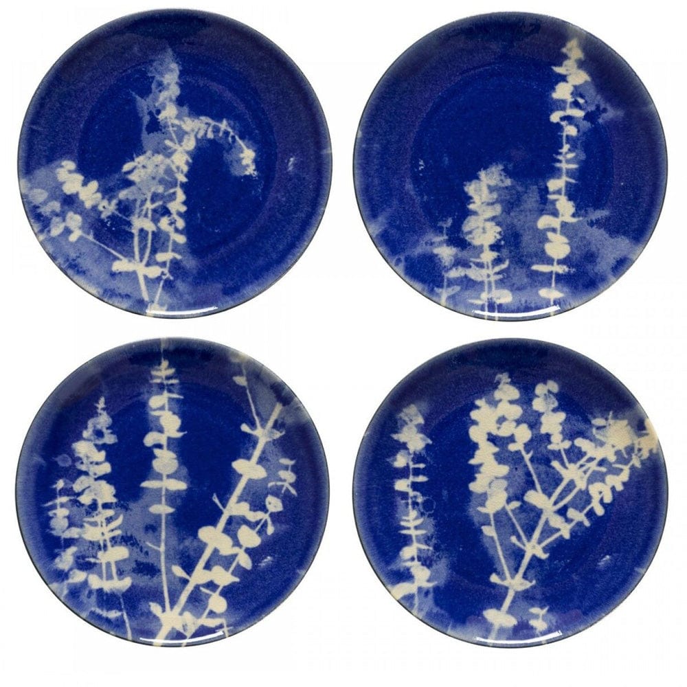 Assiette en grès I Motifs azulejos I Vente en ligne Ensemble de 4 assiettes en grés "Éléments" - 21 cm