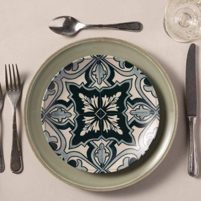 Ensemble de 4 assiettes en grés "Éléments" - 21 cm